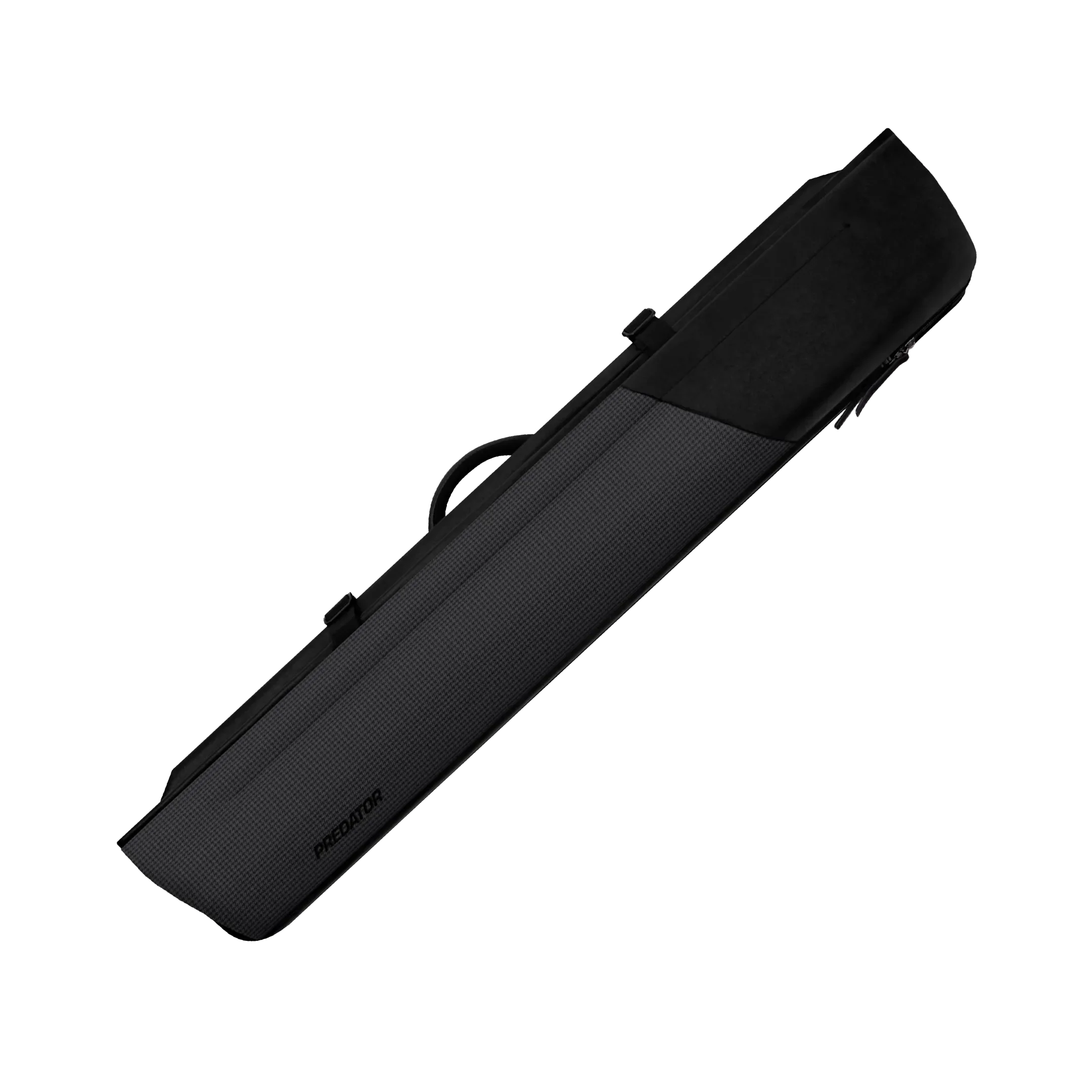 Two-tone black textured pool cue case with PREDATOR logo