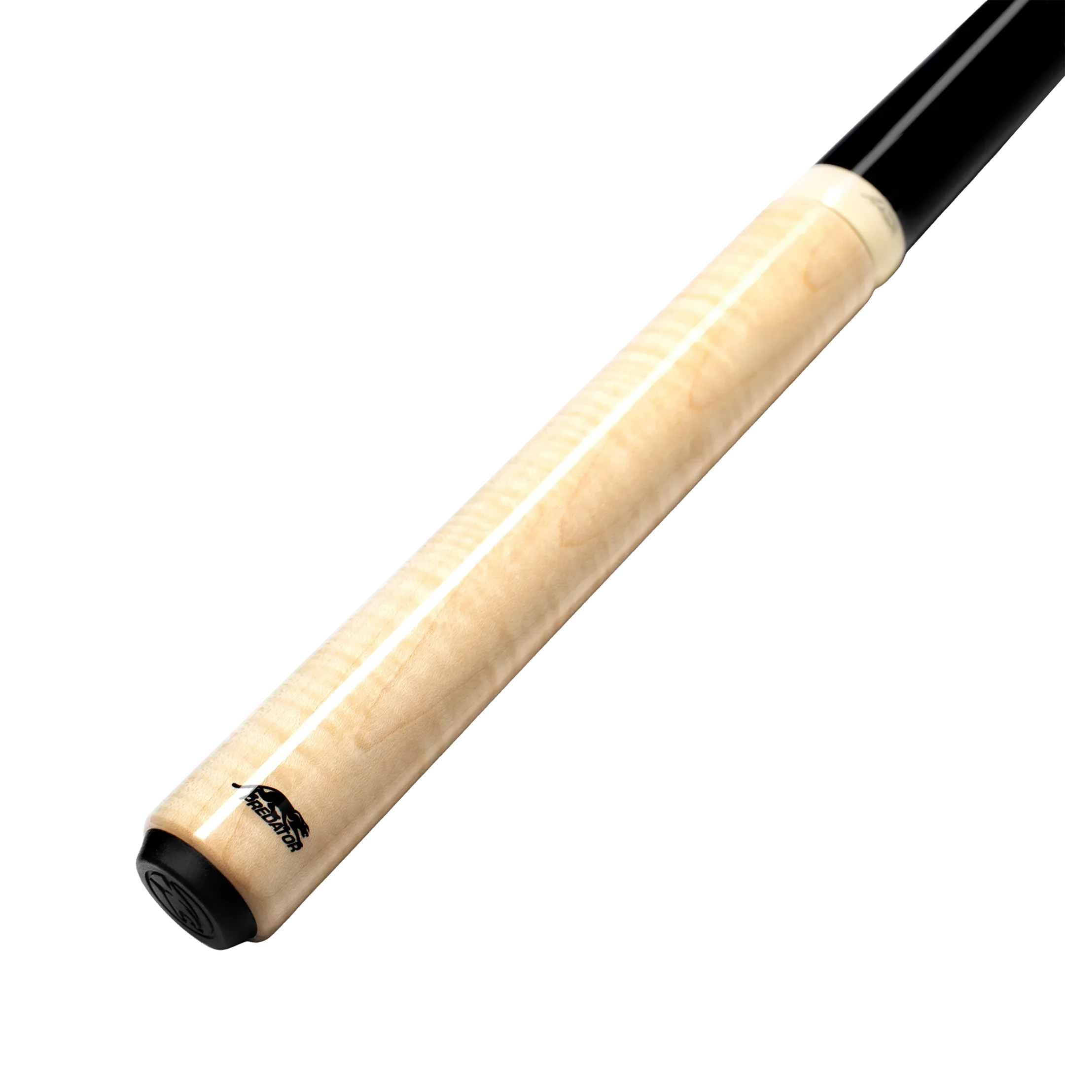 Pool cue with beige shaft and black tip
