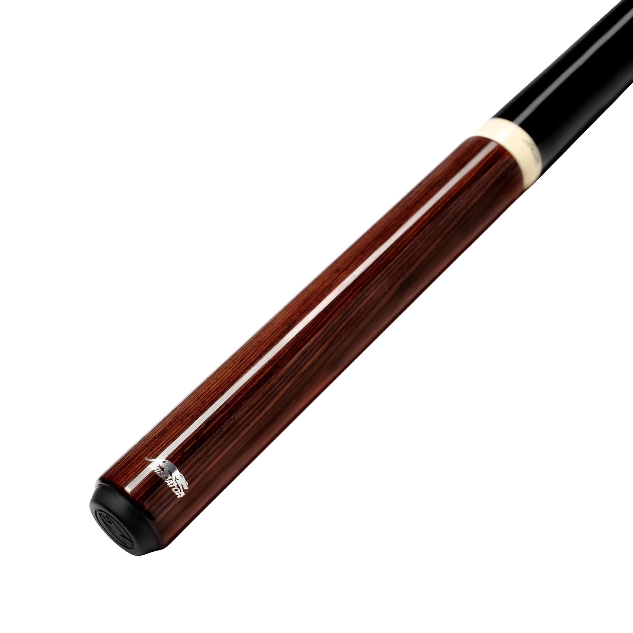Wooden pool cue with black tip