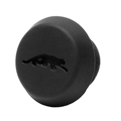 Black pool cue bumper with cat logo