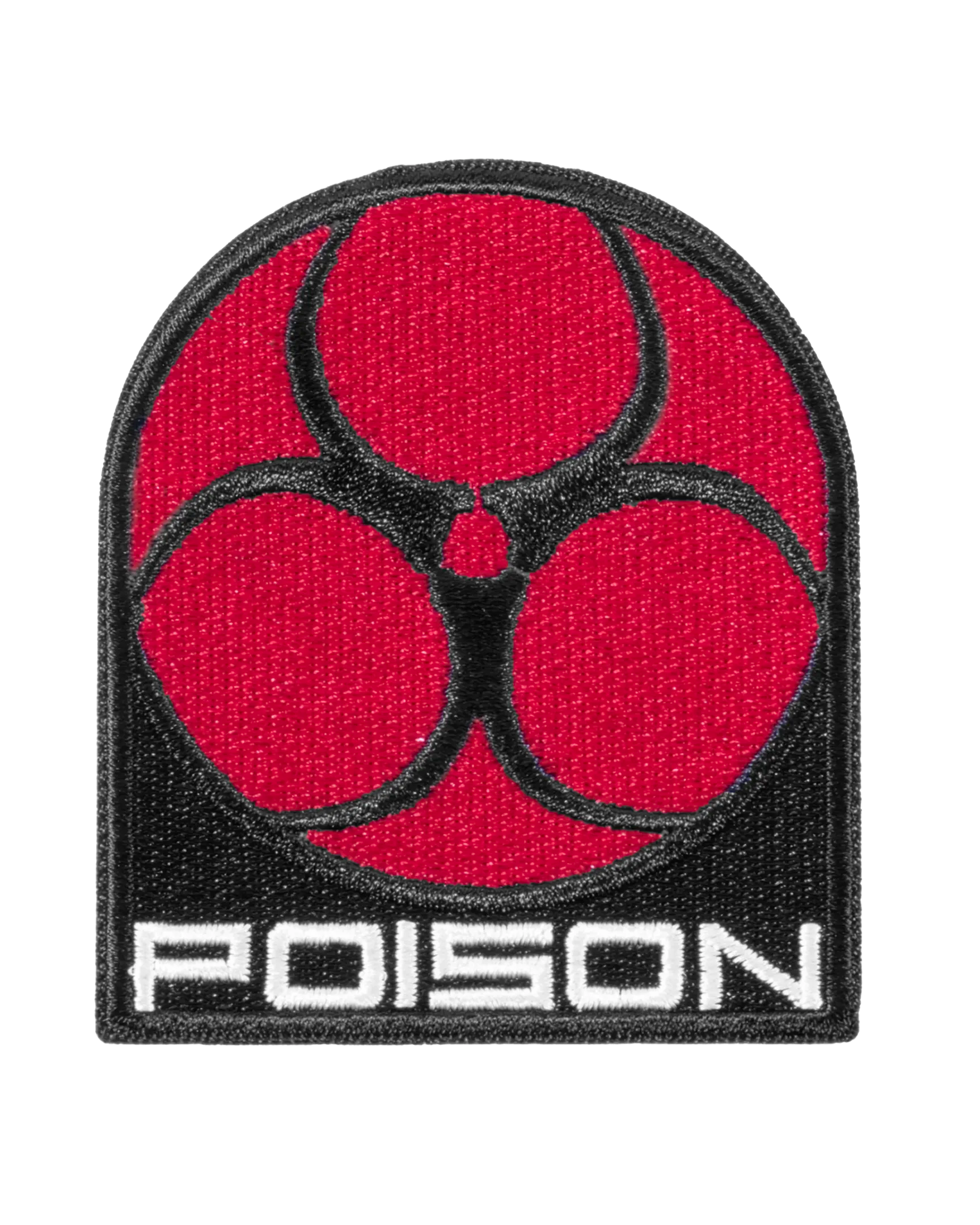 Red and black Poison logo patch