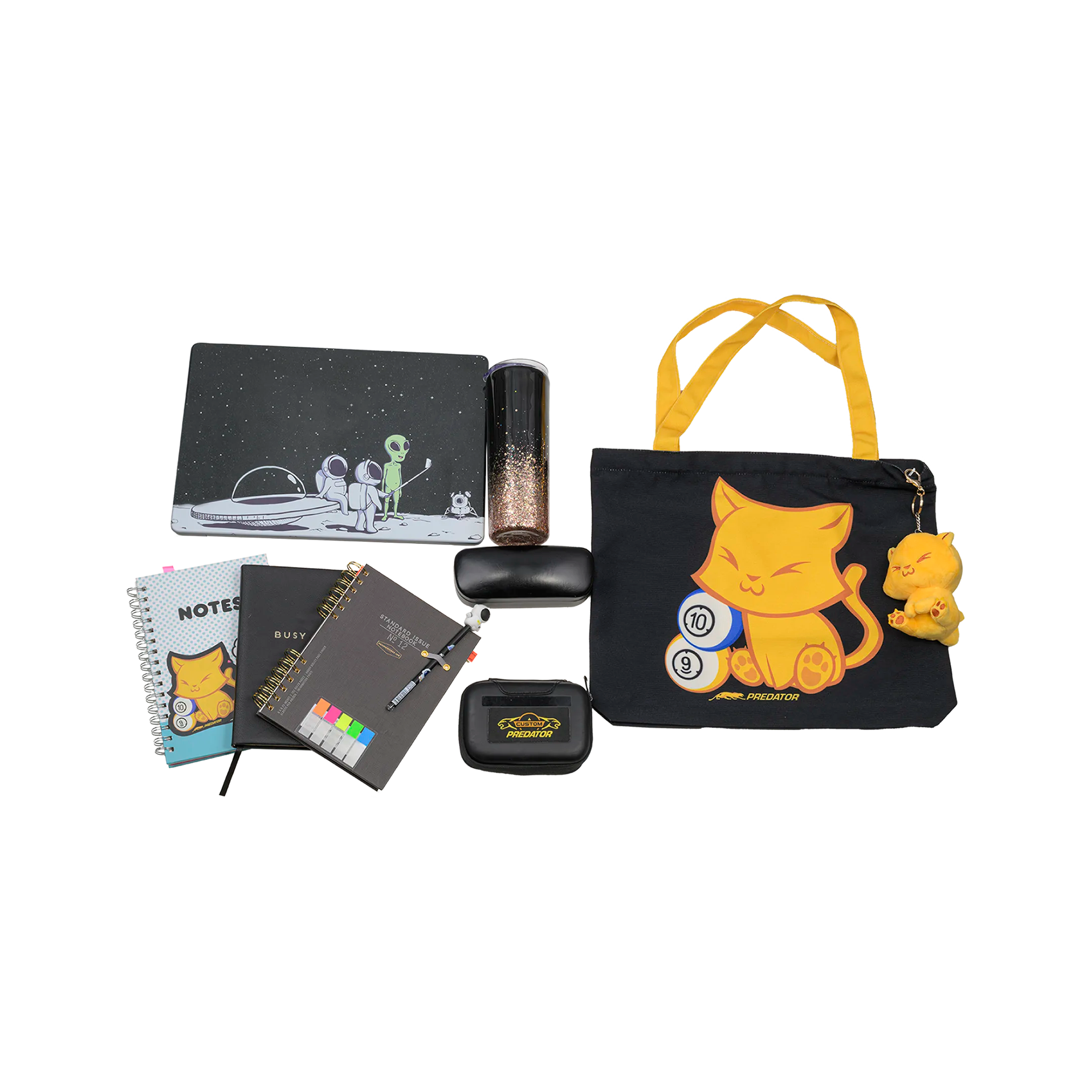 Collection of stationery items
