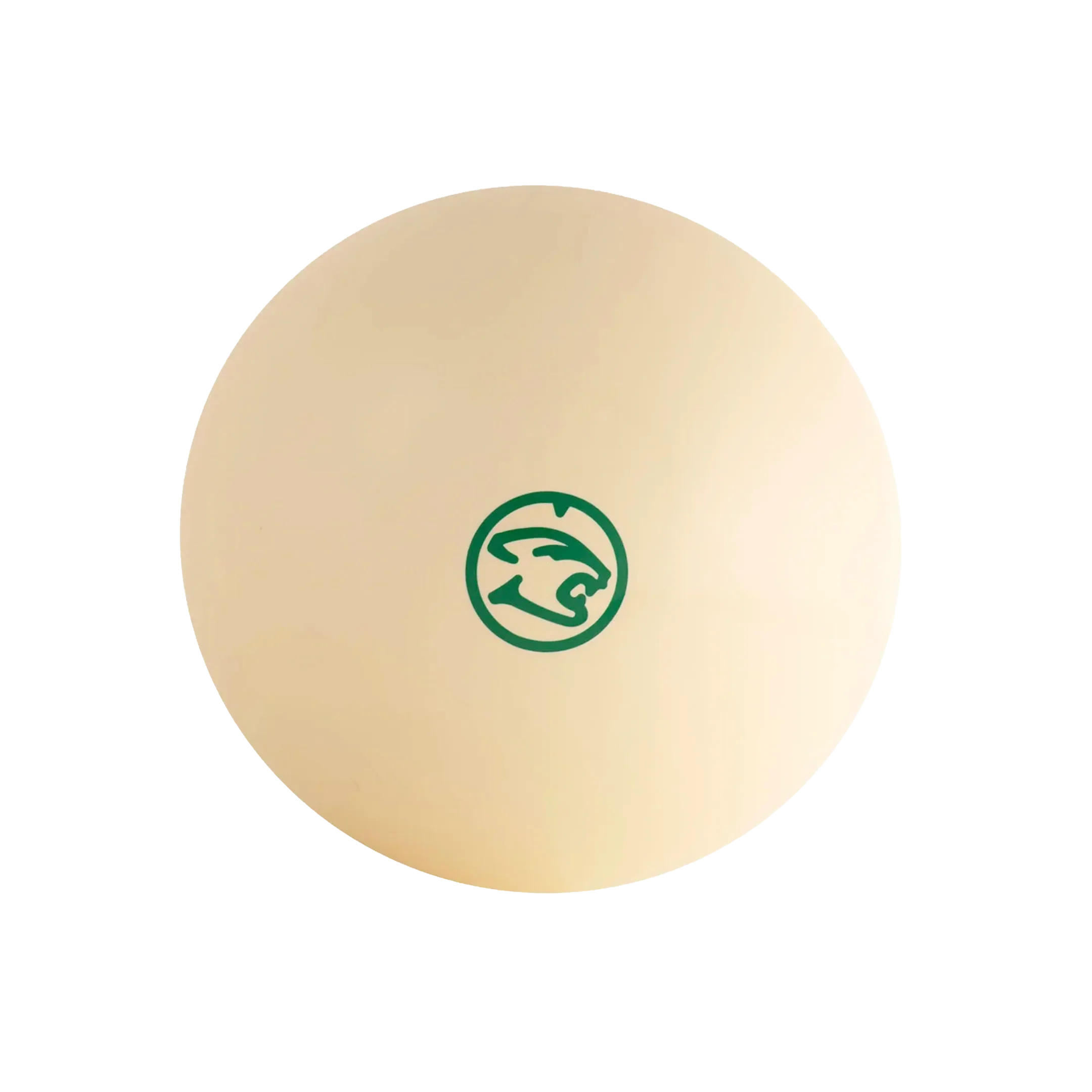 Magnetic cue ball with a green cat logo