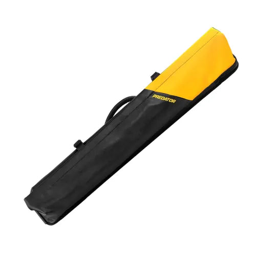 Black and yellow Predator Urbain 2x4 pool cue case with PREDATOR logo