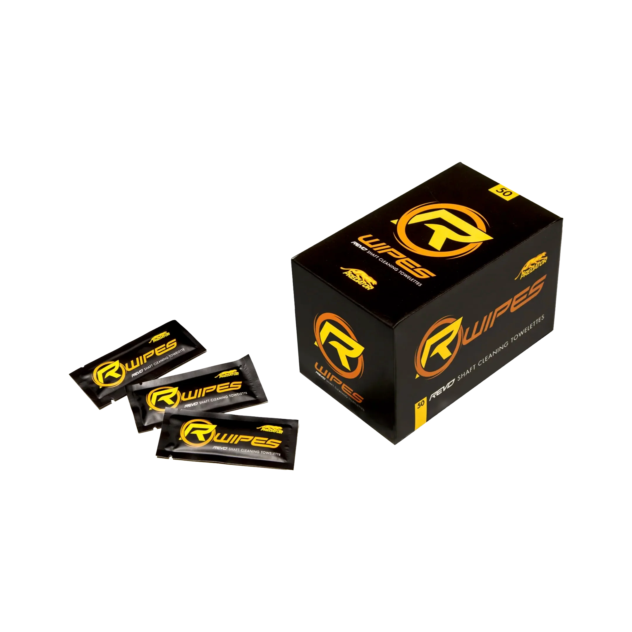 Box of REVO Wipes with individual packets