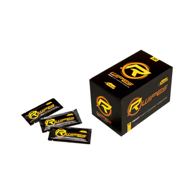 Box of REVO Wipes with individual packets
