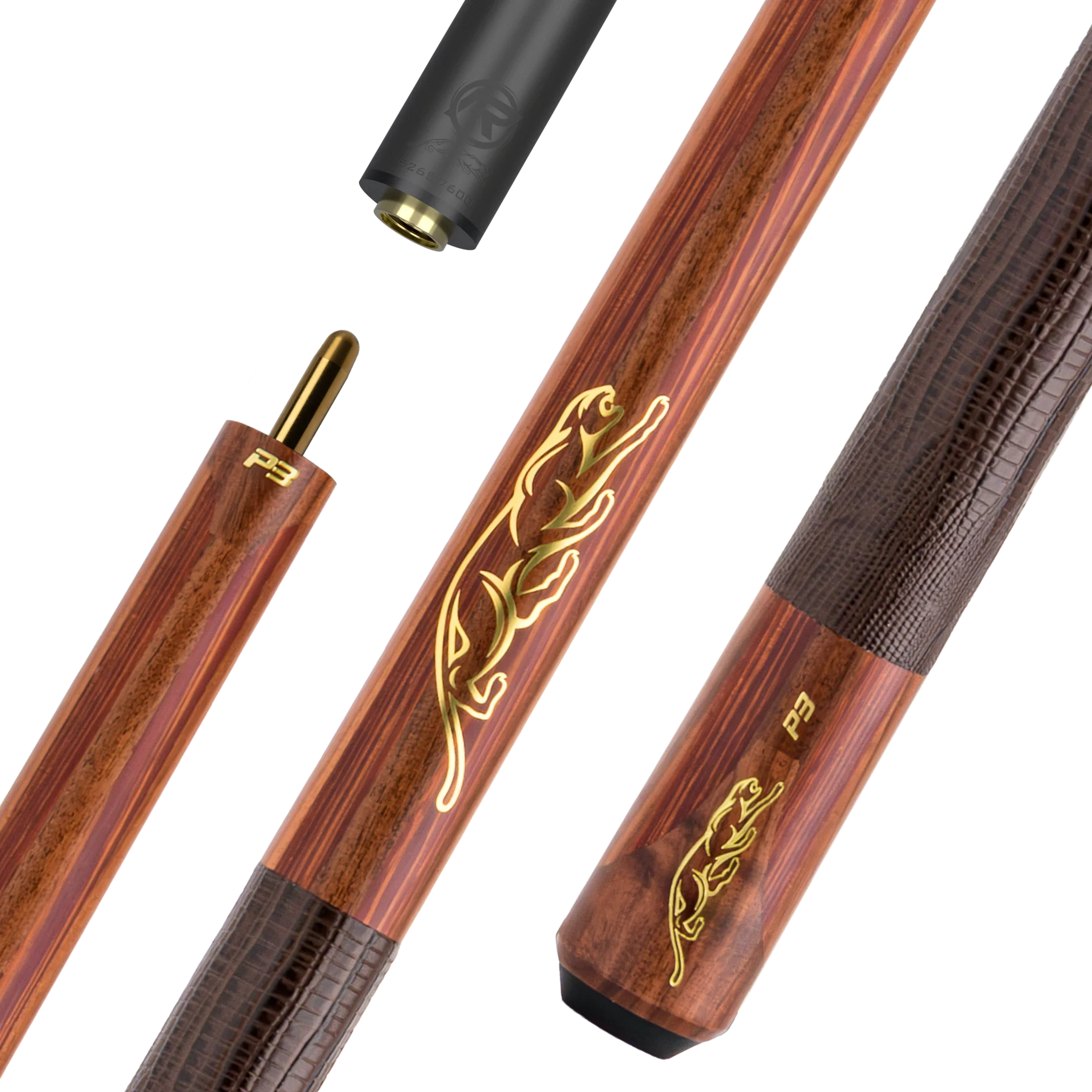 P3 Predator Prowler Professional Pool Cue Luxe Leather Wrap