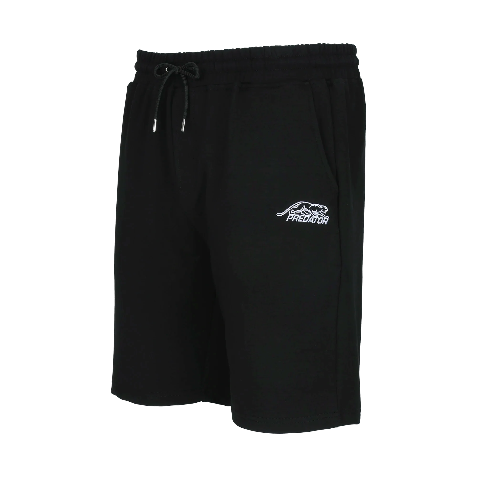 Black drawstring shorts with white Predator logo