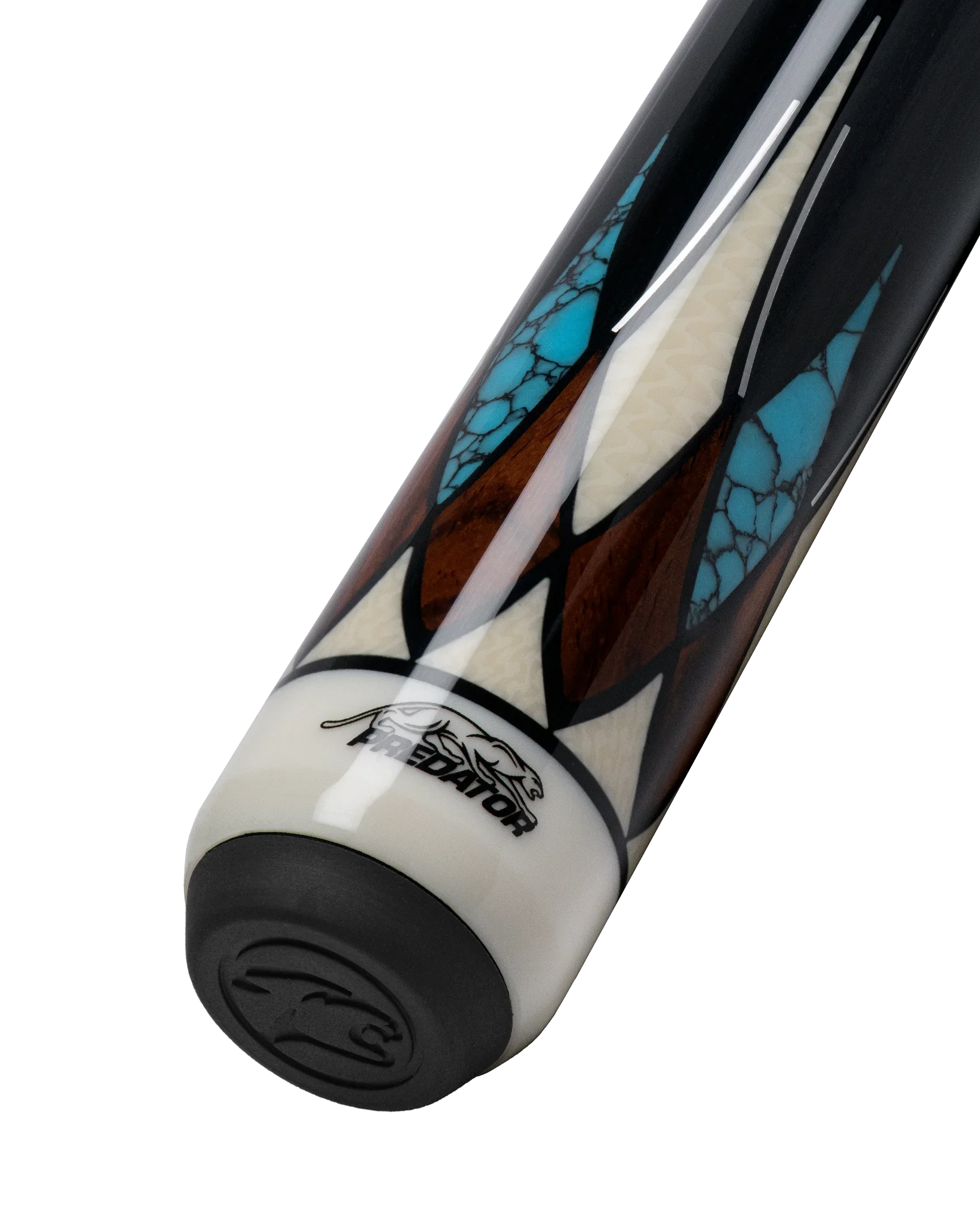 Cocobolo and Blue Virtuoso Carom Cue Butt with Logo