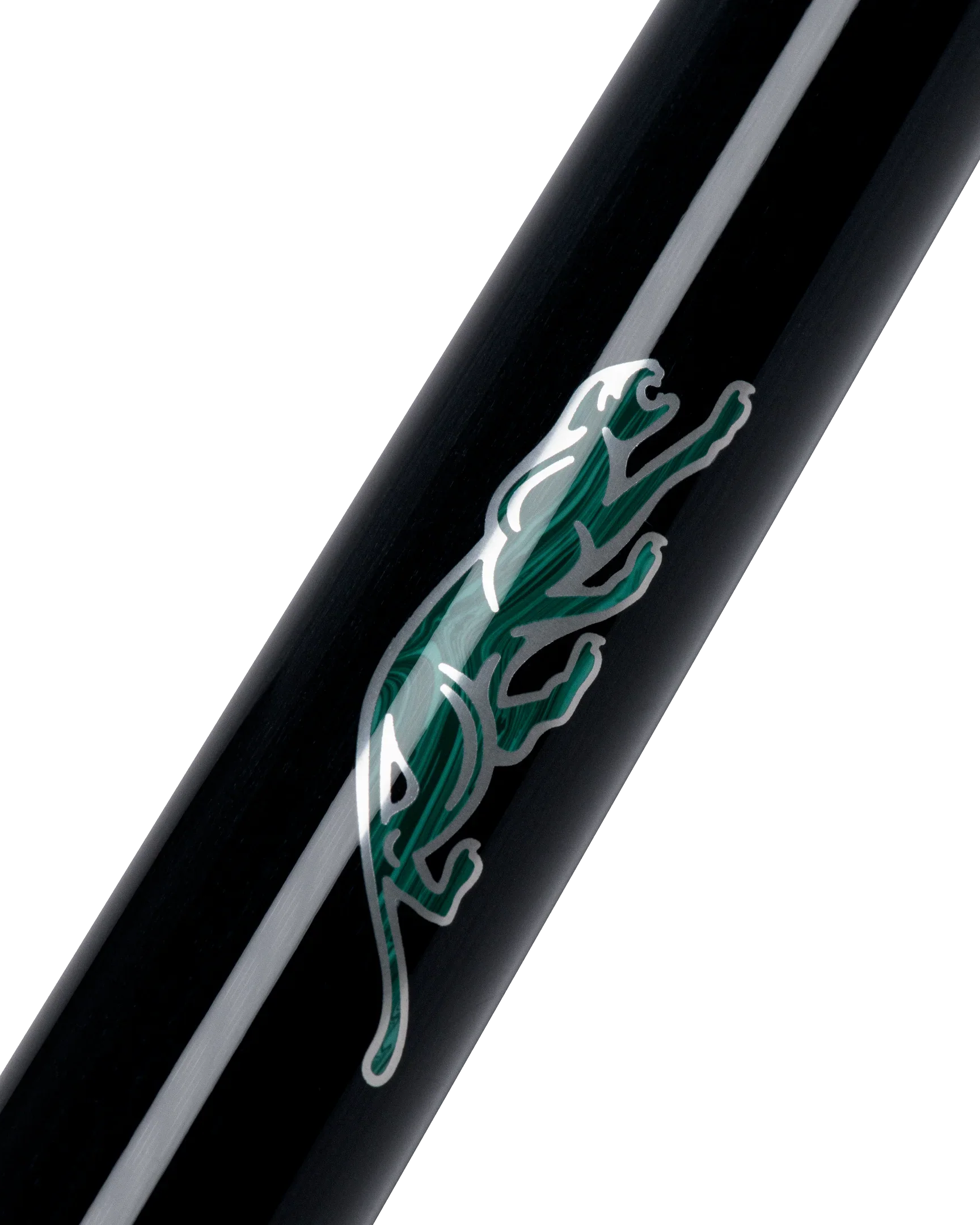 Cocobolo and Green Virtuoso Carom Cue Forearm with Logo