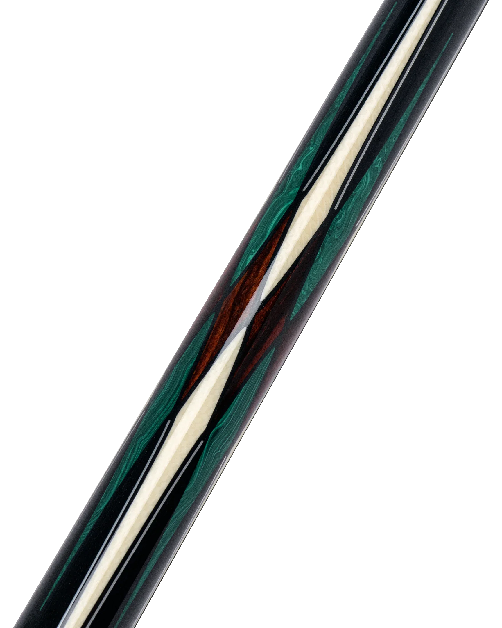 Cocobolo and Green Virtuoso Carom Cue Forearm
