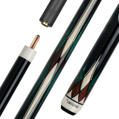 Cocobolo and Green Virtuoso Carom Cue with Logo