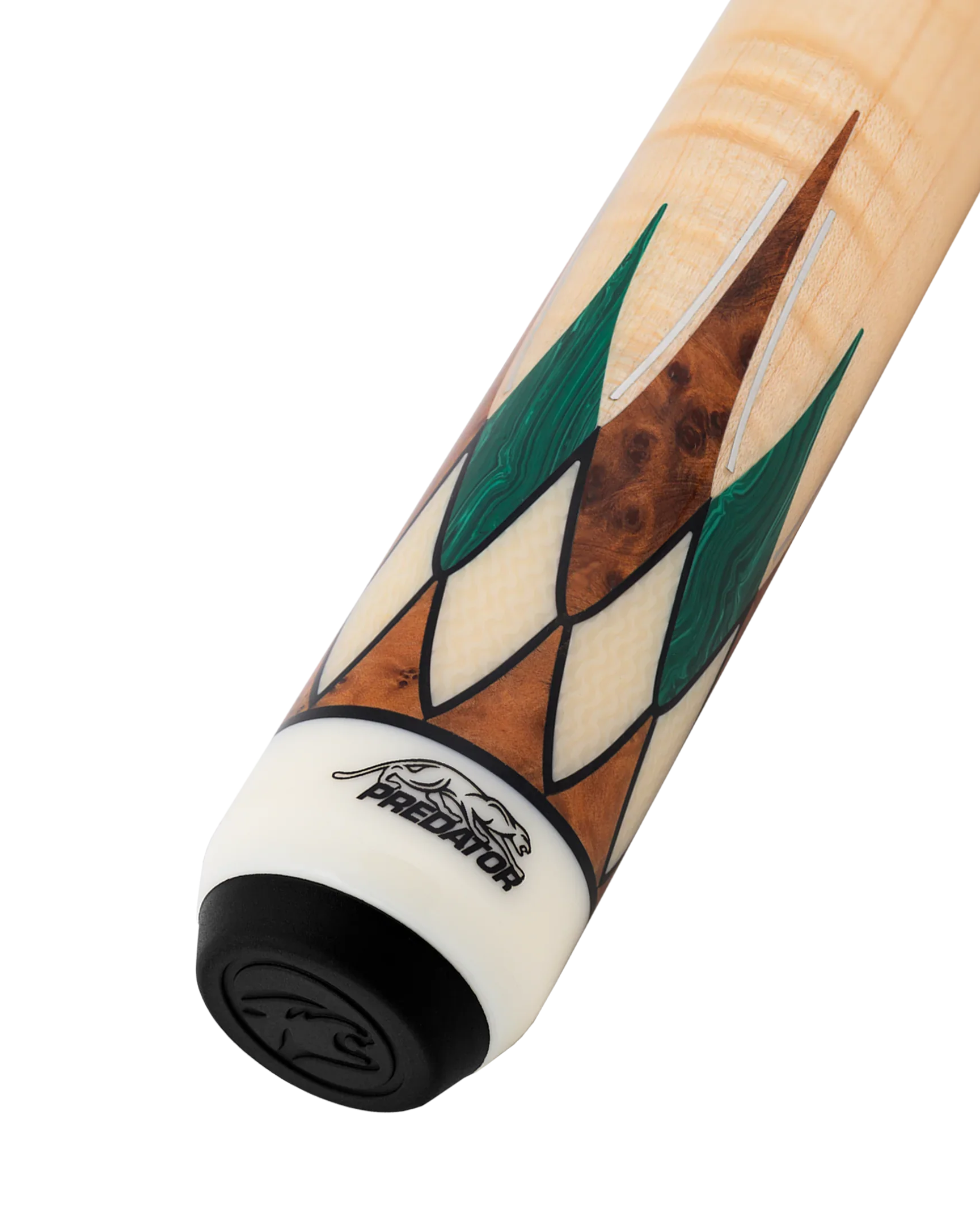Carom Virtuoso Maple Green Malachite Cue Butt with Logo