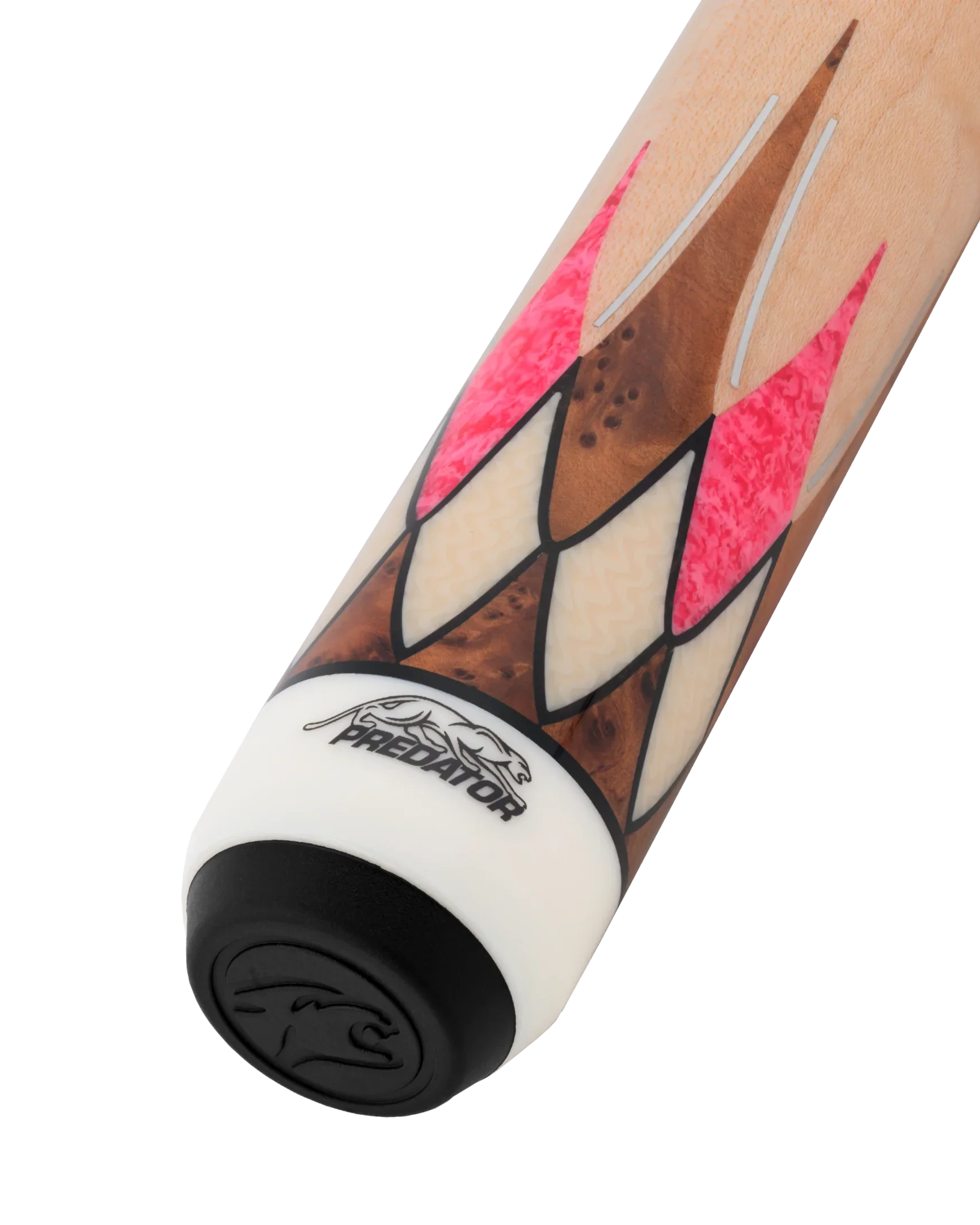 Maple and Pink Virtuoso Carom Cue Butt with Logo