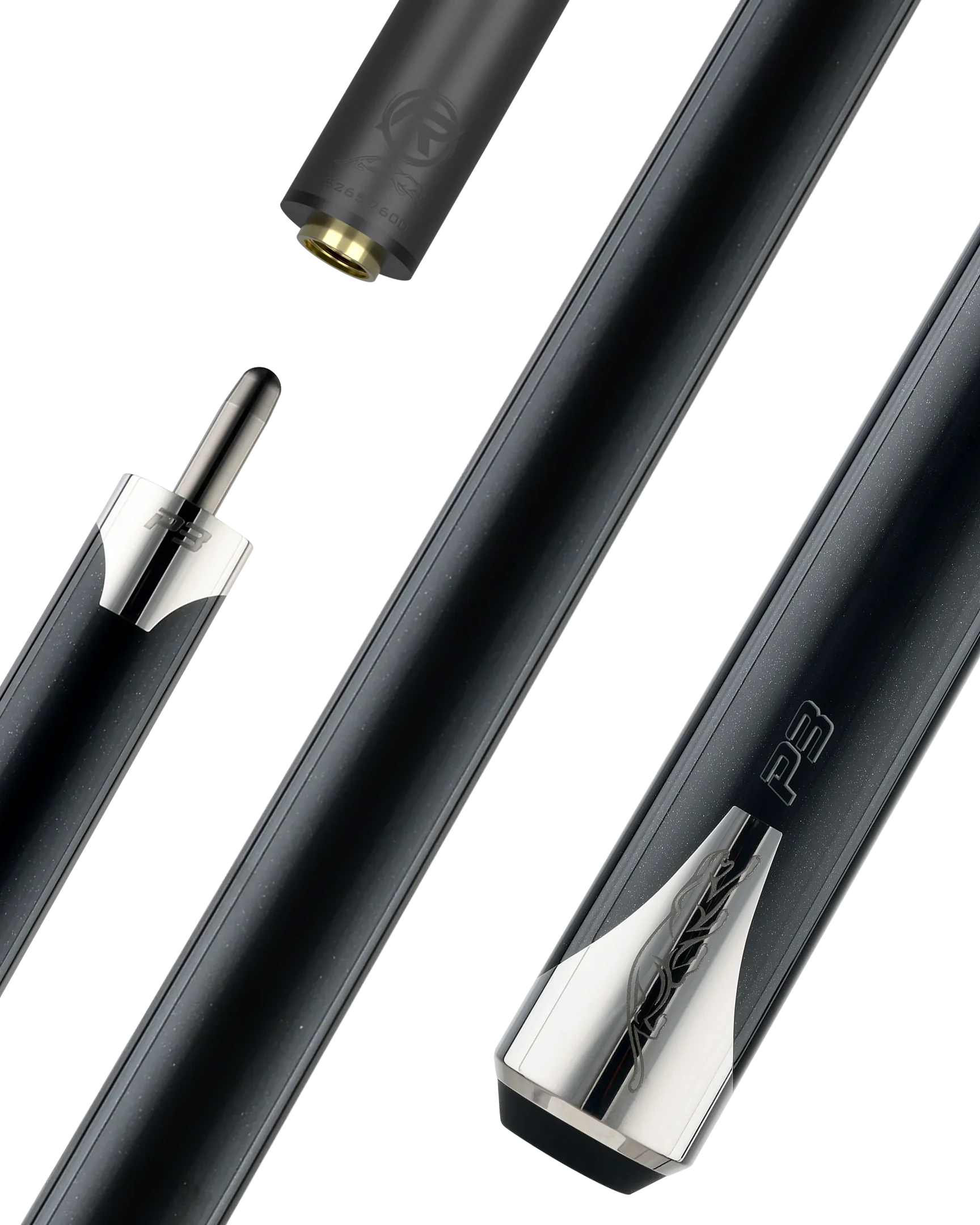 P3 black pool cue no wrap segment