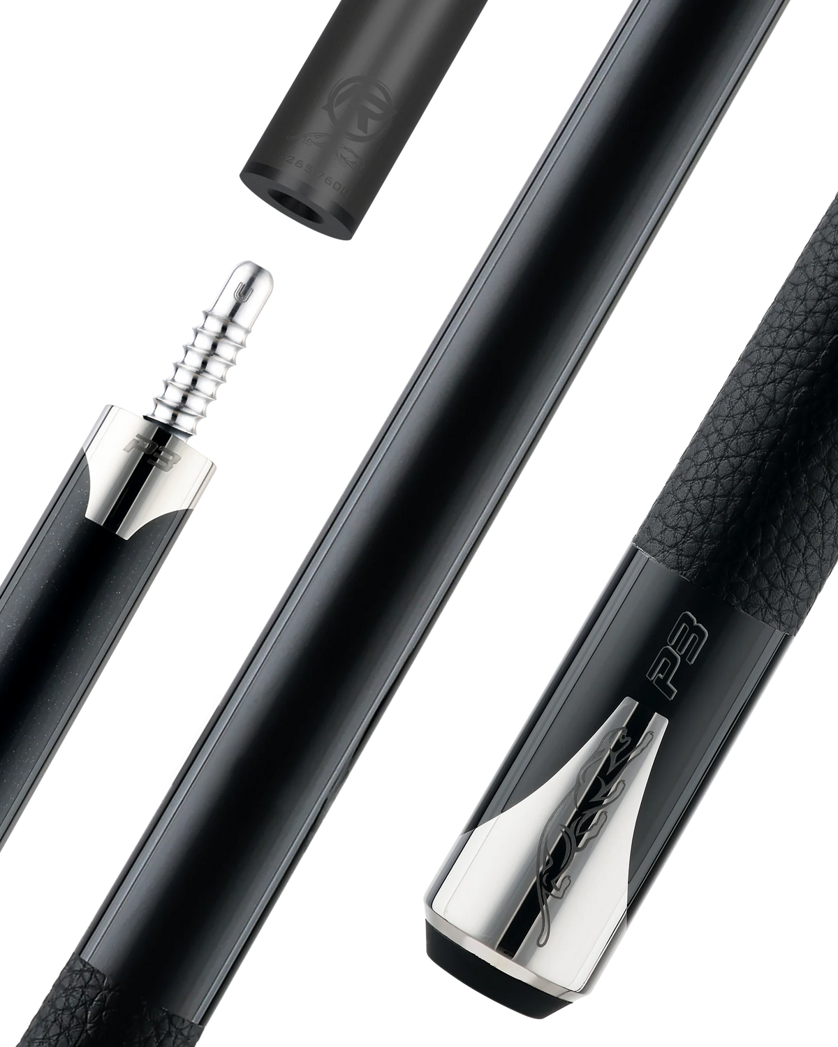 Predator P3 Black Leather Luxe Wrap Professional Pool Cue Radial Pin