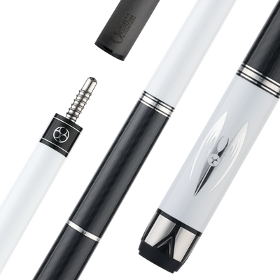 POISON Maelith White and Black Vinyl Wrap Pool Cue