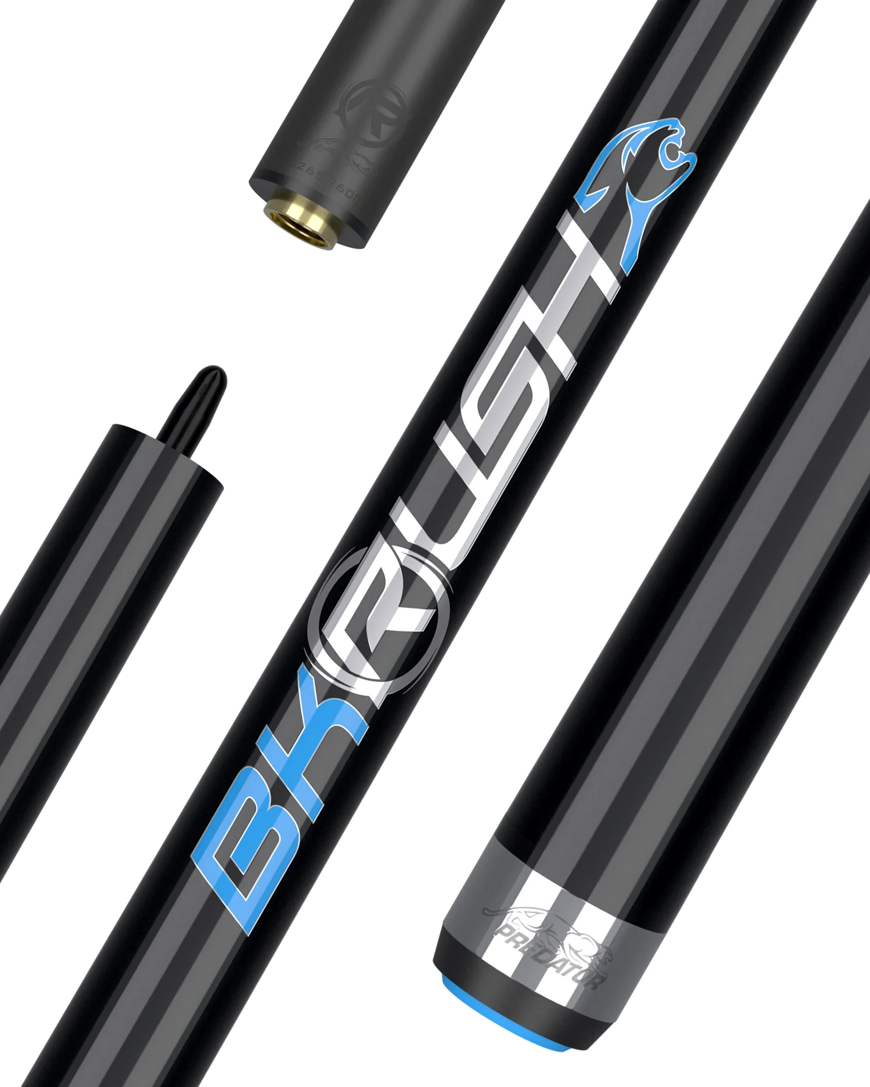 BKRush Break Cue Black No Wrap Logo