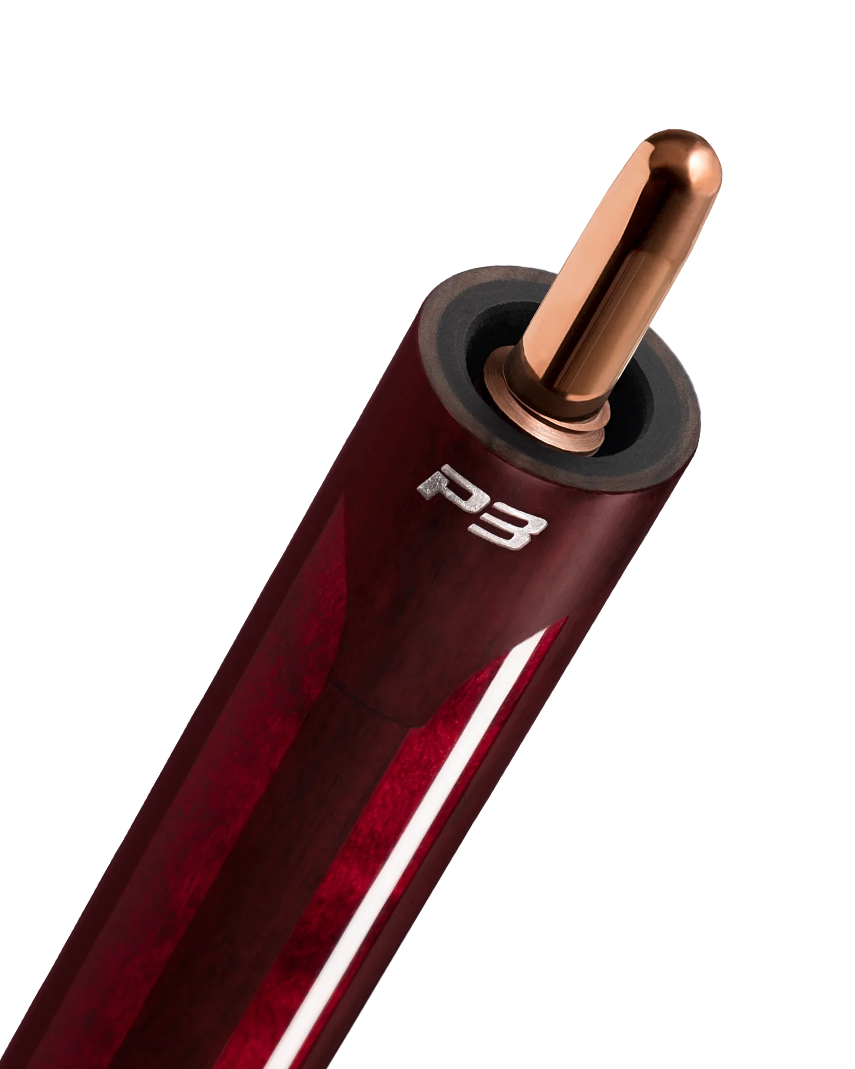 P3 carom cue burgundy rosewood pin