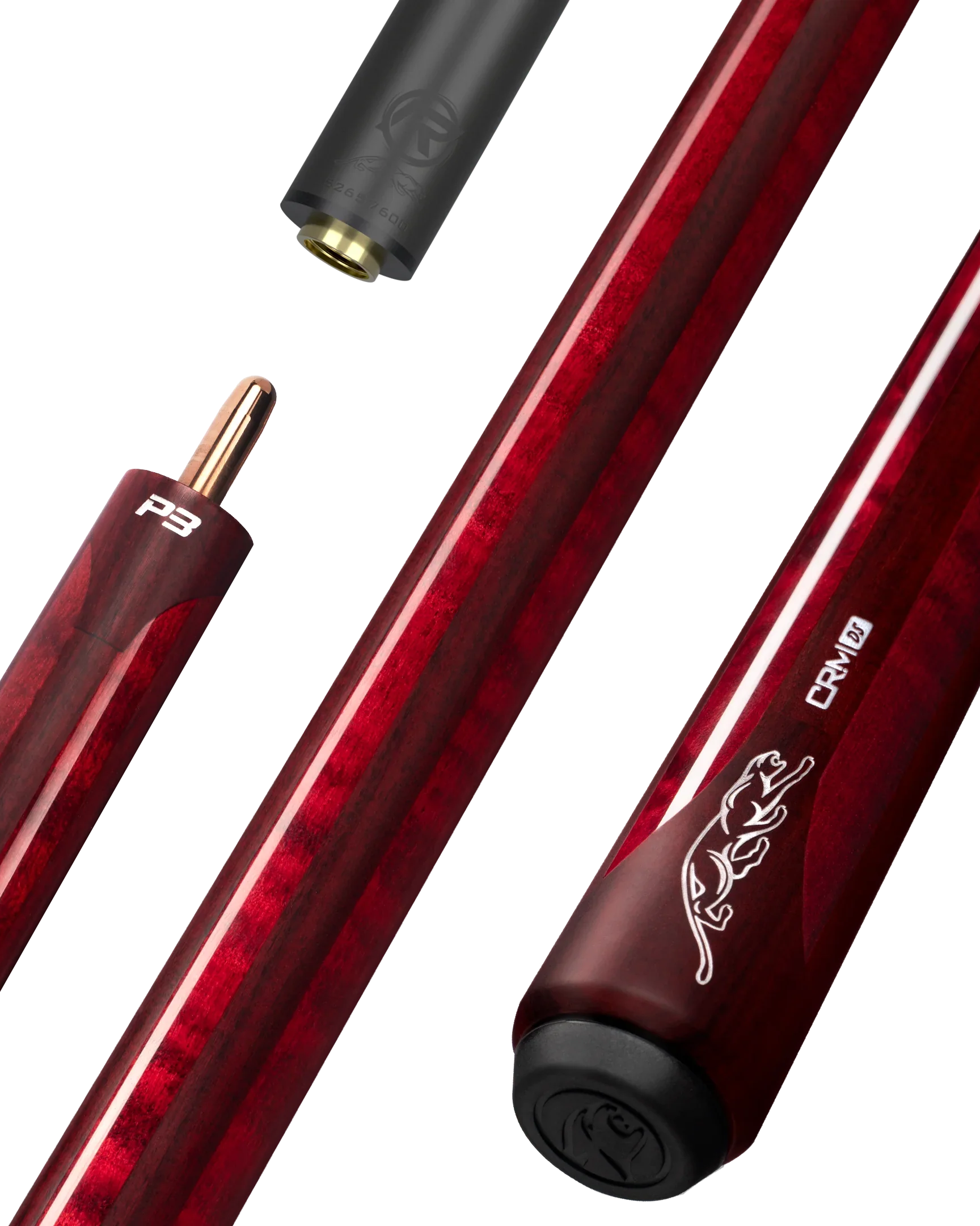 P3 carom cue burgundy rosewood