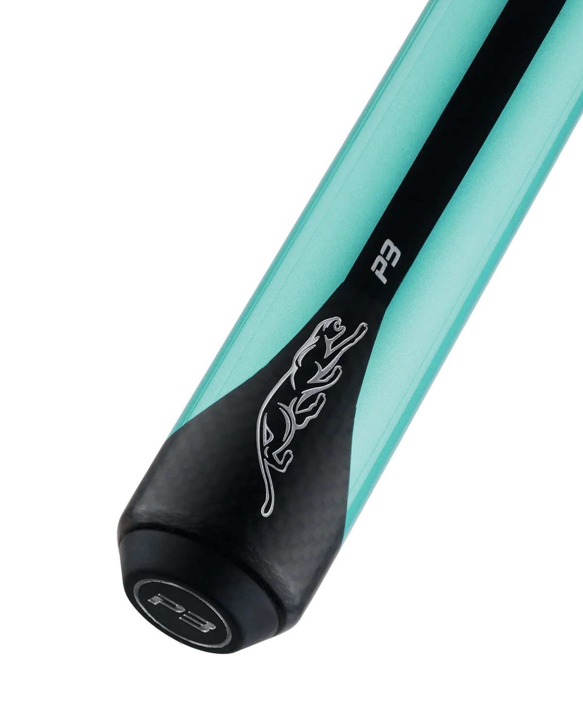 P3 Painted Teal No Wrap Pool Cue Butt With Predator Brand Mark Radial Pin