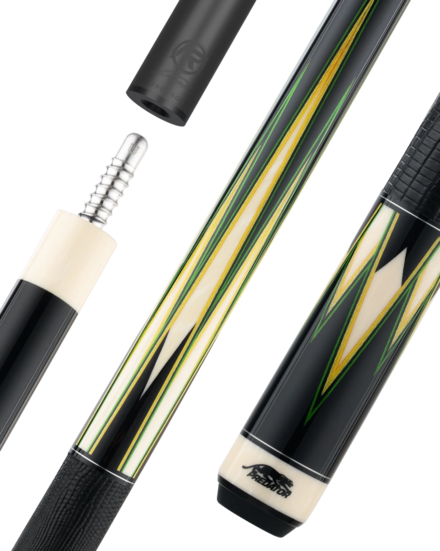 Limited Edition TS16 Pool Cue Green and Yellow with Logo