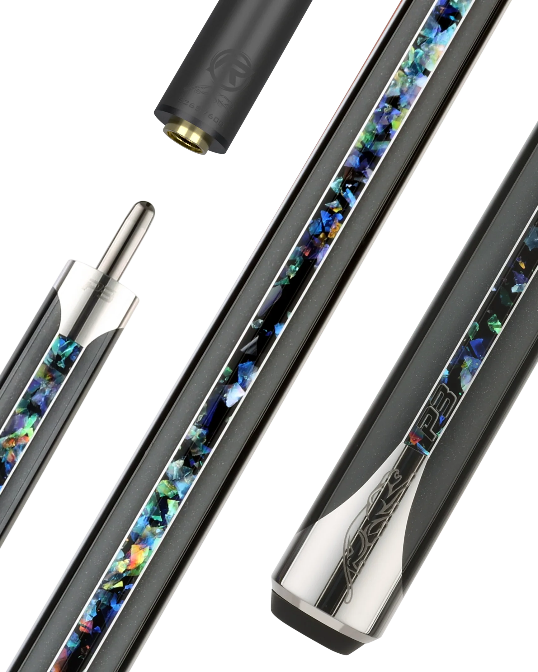 P3 Galaxy pool cue no wrap closeup