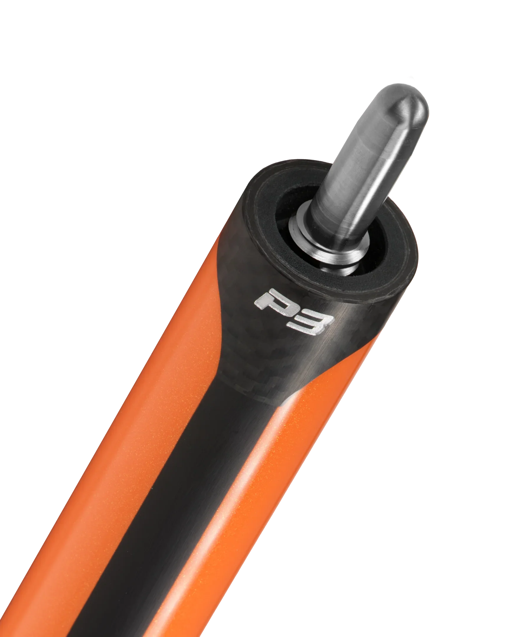 P3 Orange Leather Wrap pool cue pin