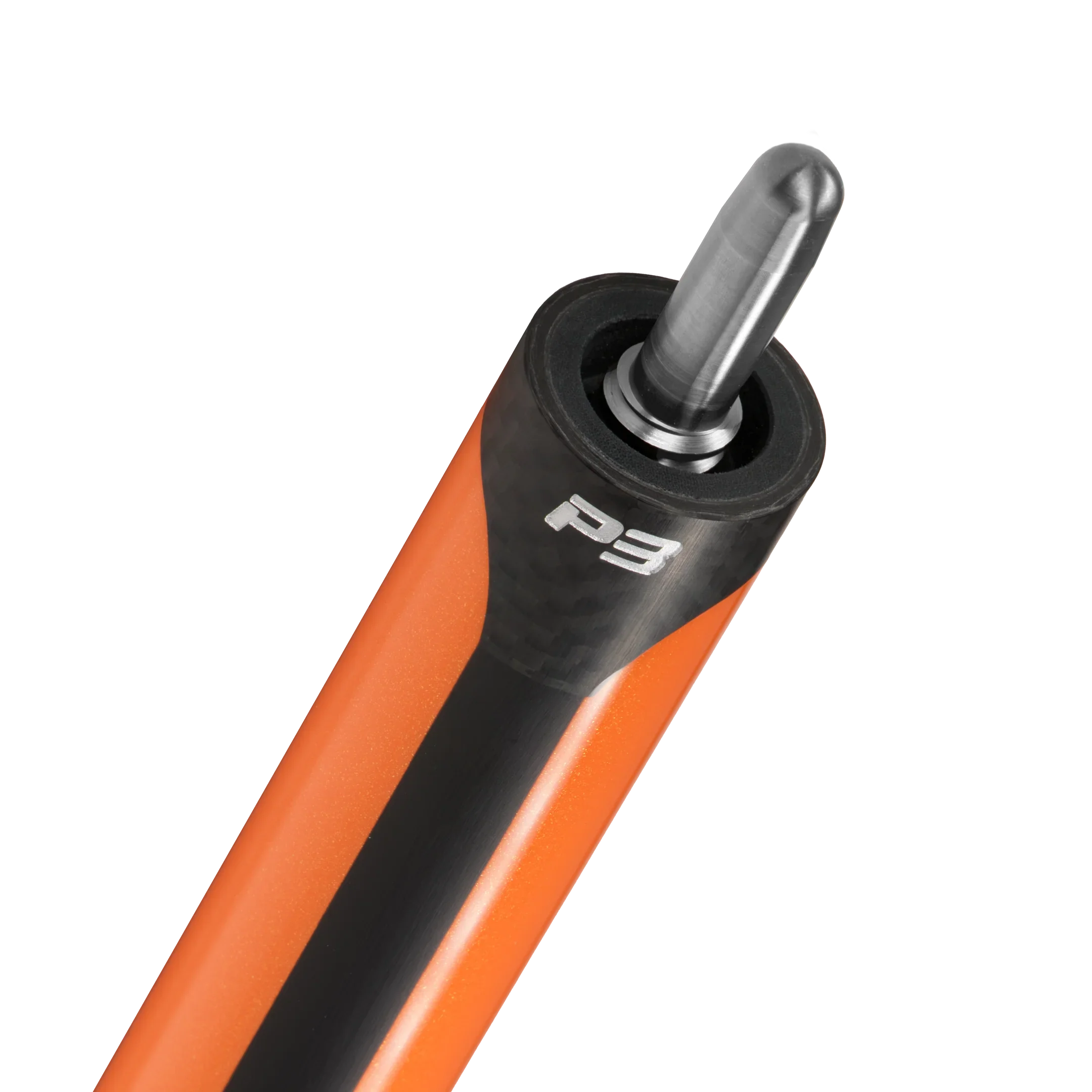 P3 Orange Leather Wrap pool cue pin