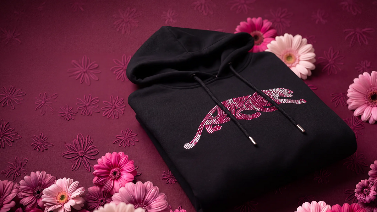 Champion Shine Pink and Black Hoodie Desktop Banner
