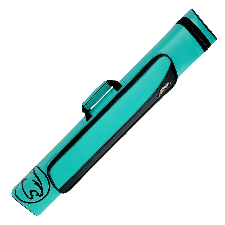 Roadline Teal Pool Cue Case 2x4 Front Angle