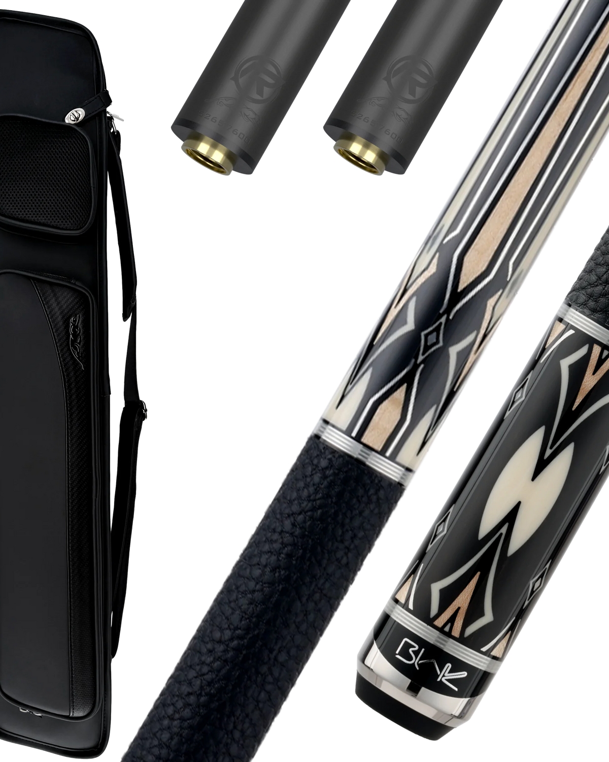 Blak5 3 Pool Cue, Extra REVO Shaft, and Pool Cue Case Bundle