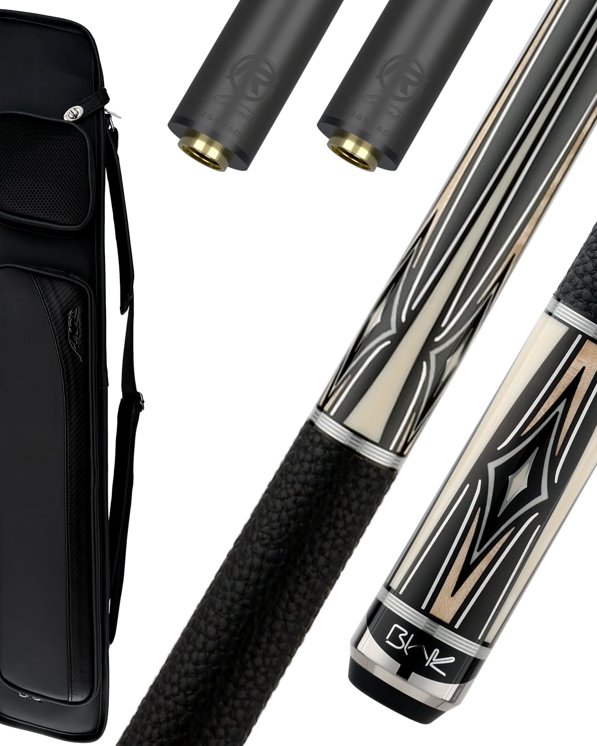 Blak5 4 Pool Cue, Extra REVO Shaft, and Pool Cue Case Bundle
