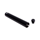 Black cylindrical pool cue extension with a black screw-in cue bumper