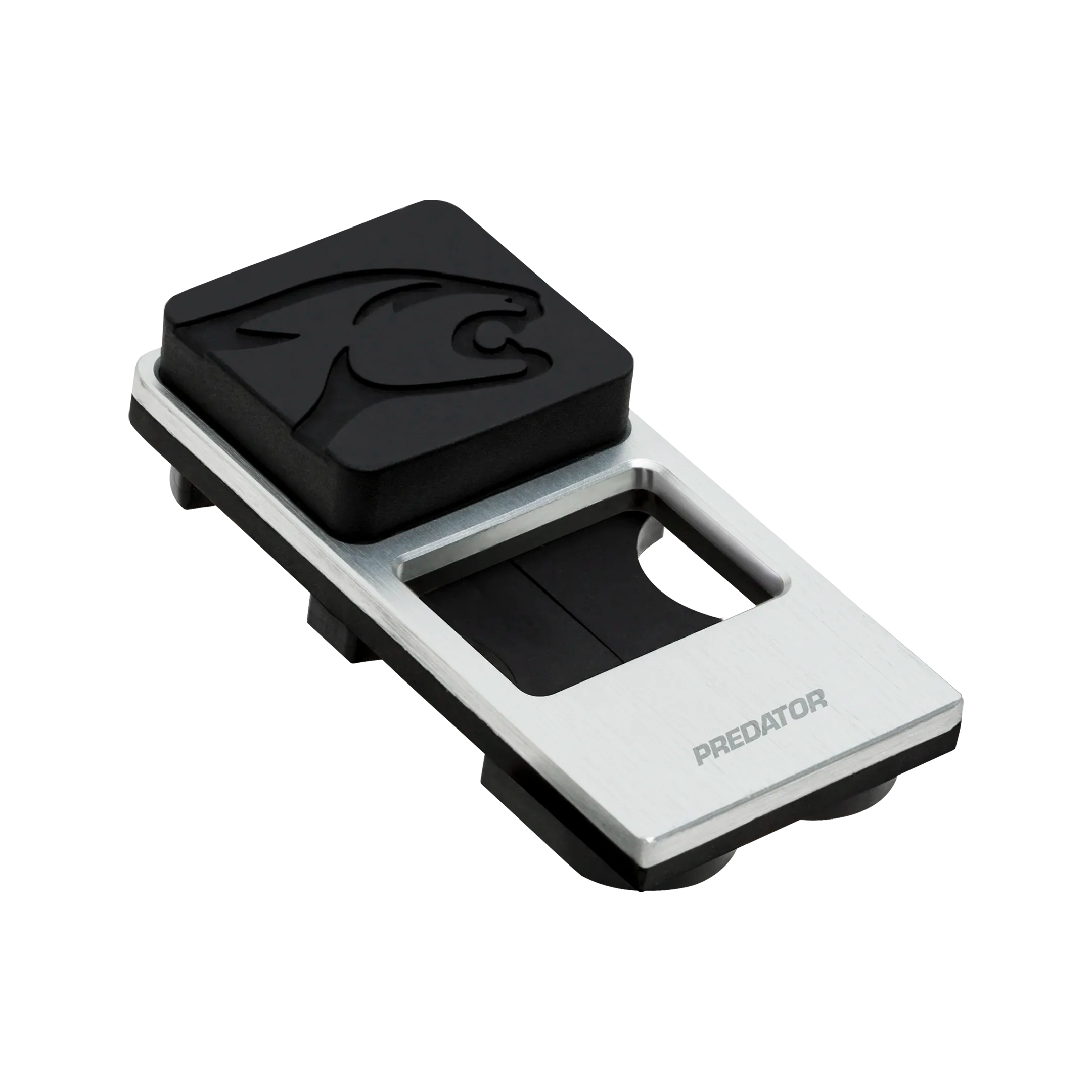 Black and silver rectangular Predator cue holder