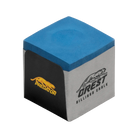 Blue, gray, and black chalk cube with 'Predator Crest' logo