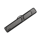 Long grey rectangular carrying case with a handle, with black trim and a black Predator logo, on a white background.