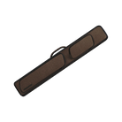 Brown rectangular pool cue case with black Predator logo