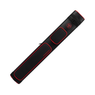 Black and red pool cue case with a POISON logo and red biohazard symbol