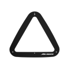 Black triangle billiard ball rack with 'Predator' branding