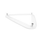 White plastic triangular bracket with three metallic screws