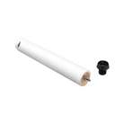 White cylindrical pool cue extension with black screw-in pool cue bumper.