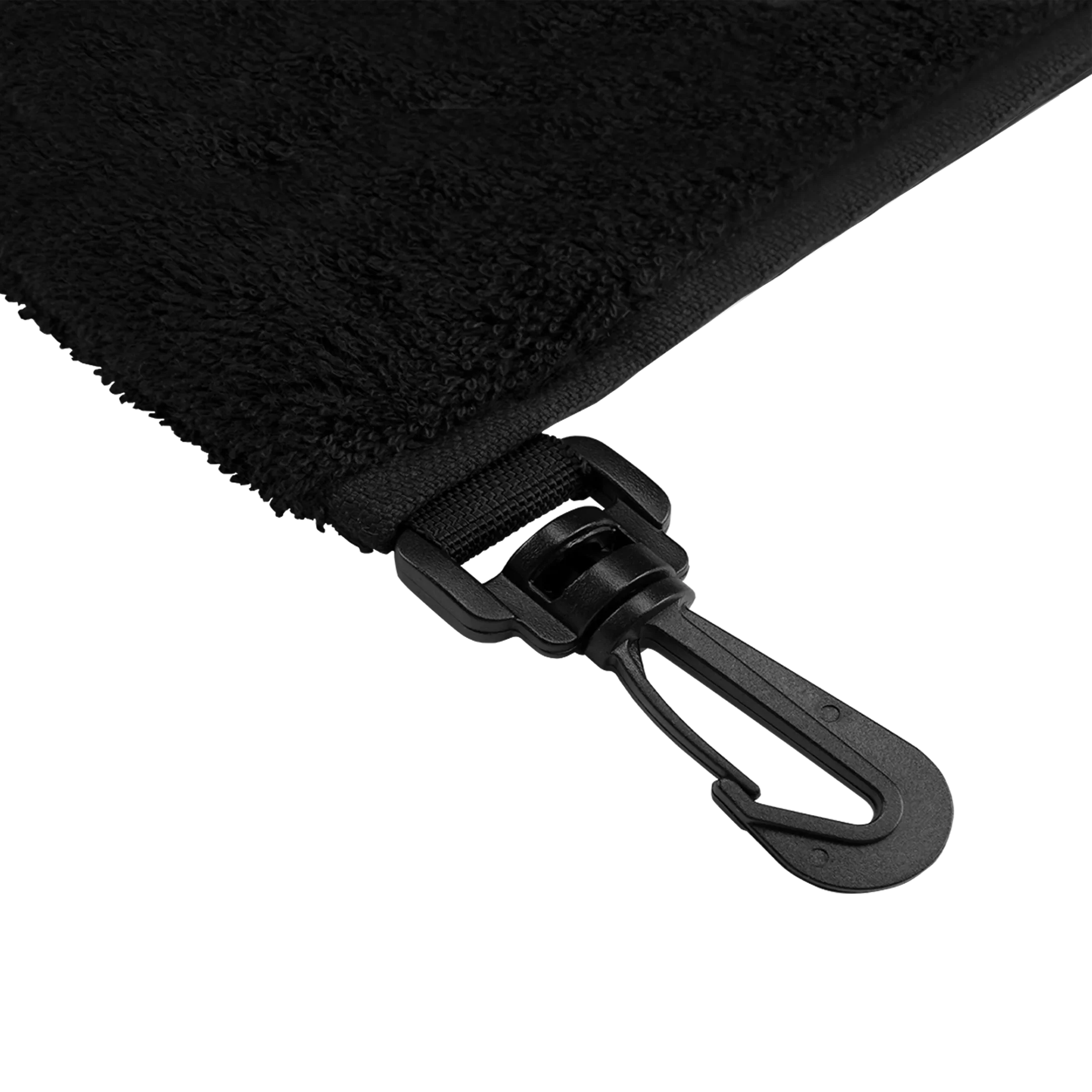 Black towel with a black clip