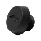 Black pool cue bumper with cat logo