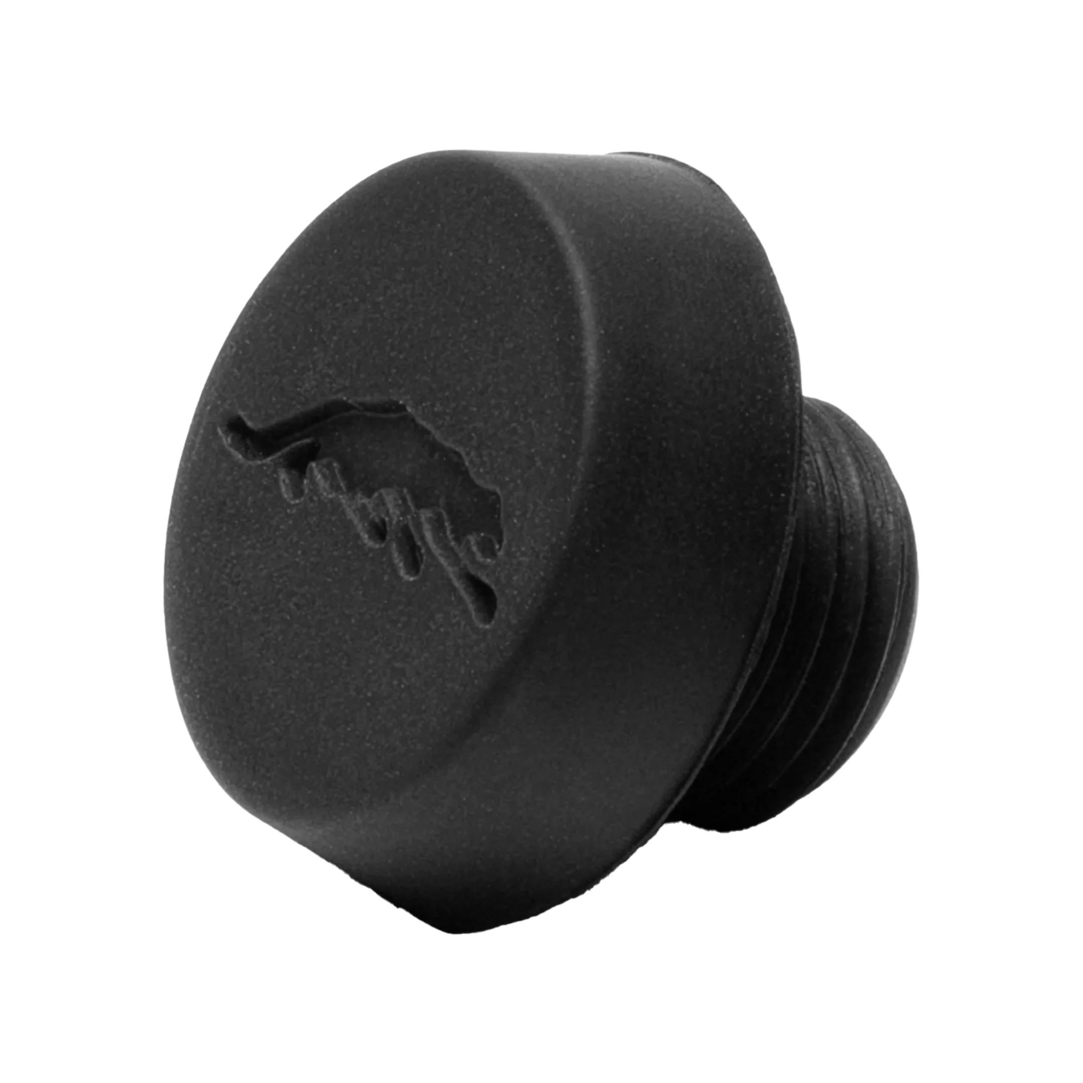 Black pool cue bumper with cat logo