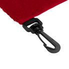 Red towel with a black clip