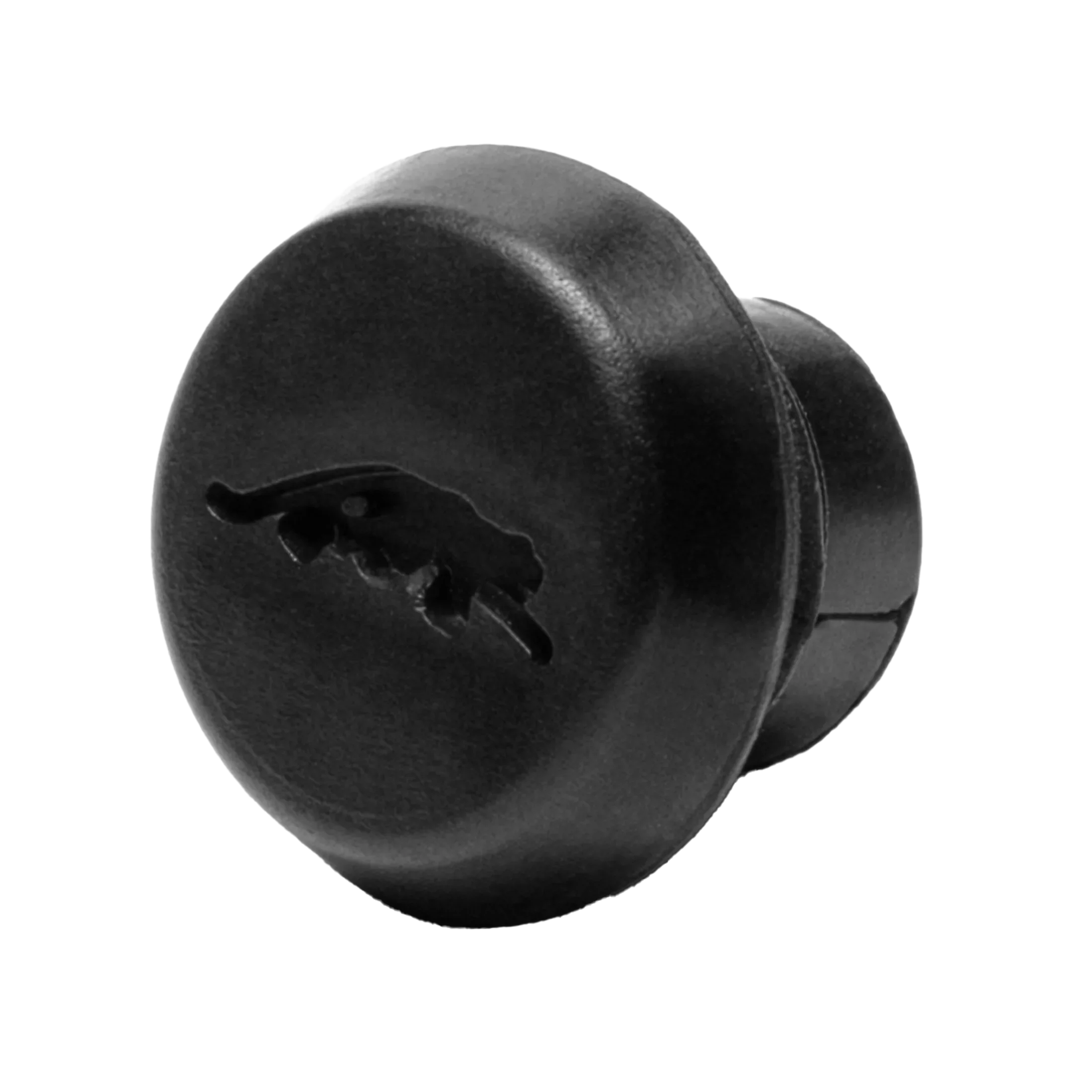 Black pool cue bumper with cat logo