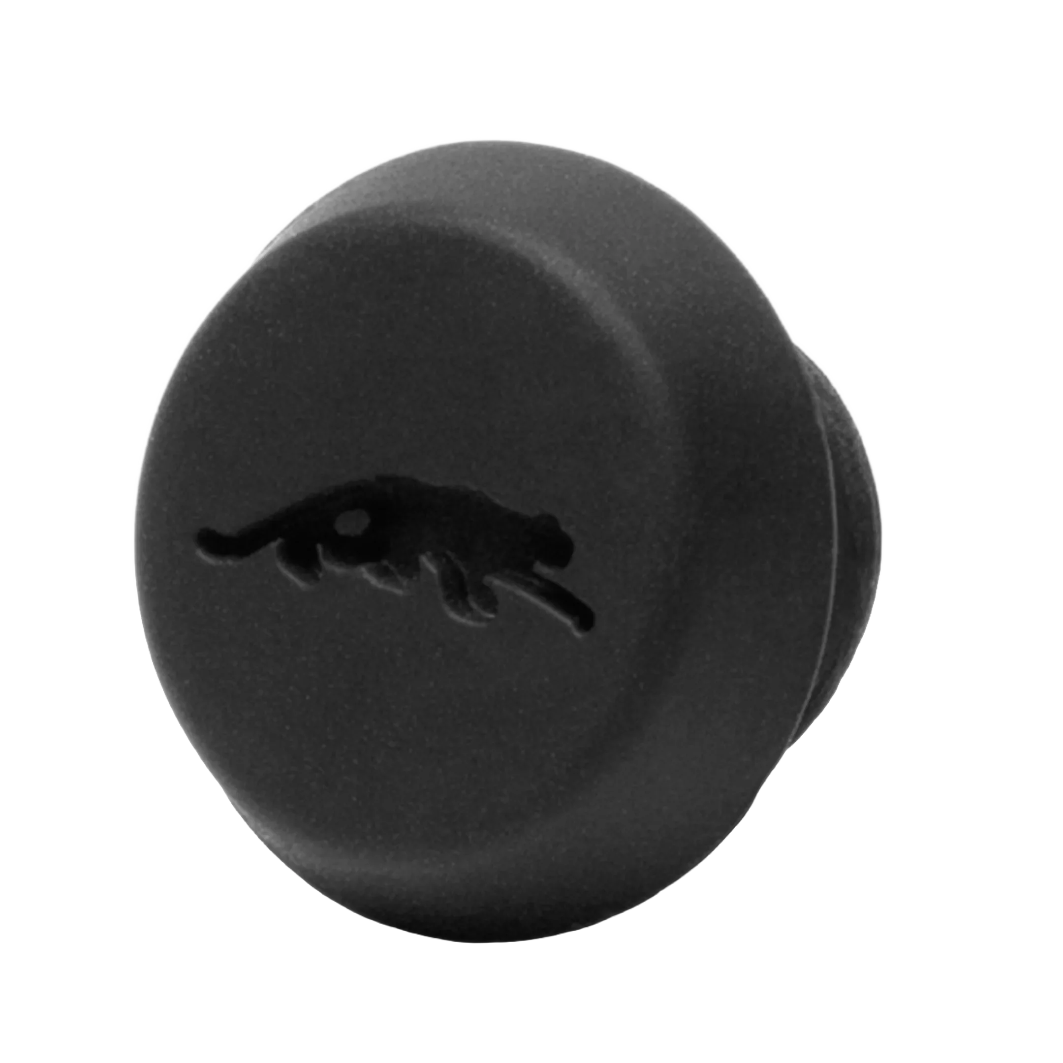 Black pool cue bumper with cat logo