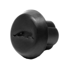 Black pool cue bumper with cat logo.