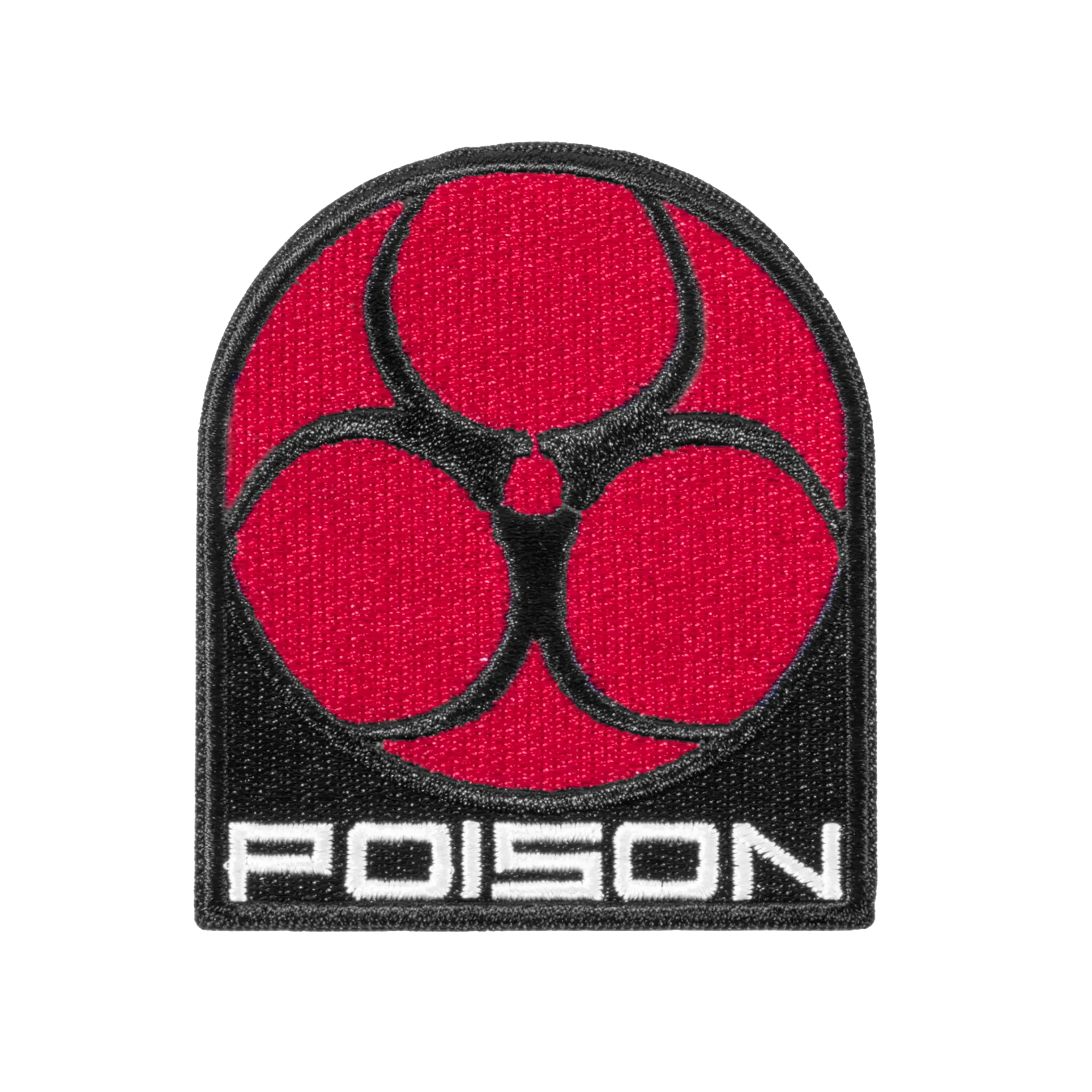Red and black Poison logo patch